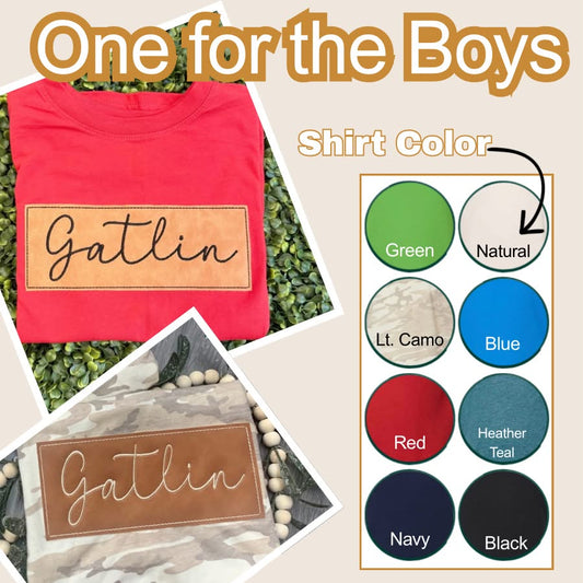 Boys Leather Patch Tee